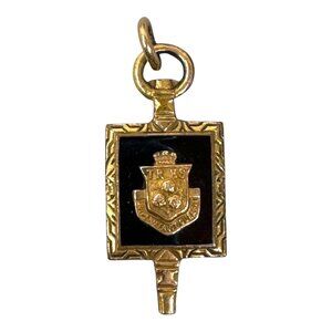 Gold & Black Vintage TRHS Pendant Charm 1/25 Gold Filled 14K  High School Award